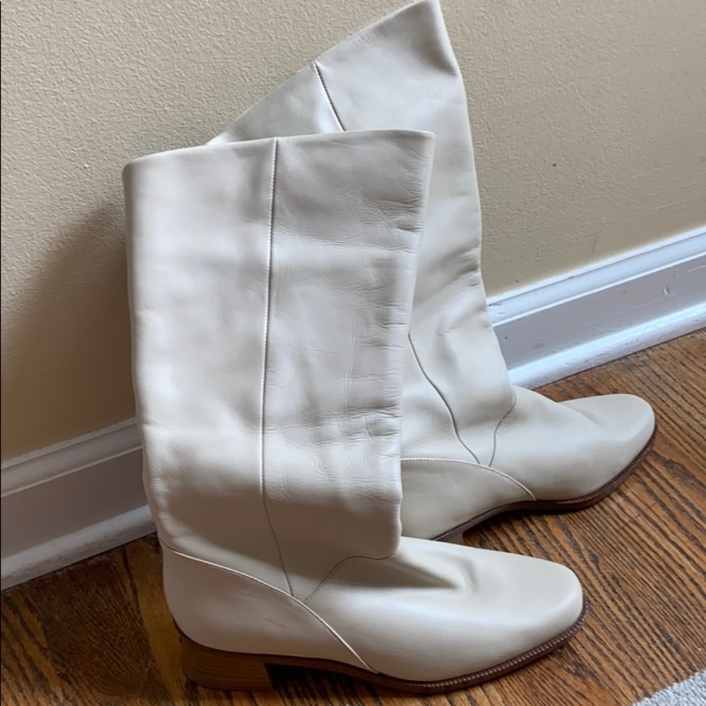 Tan leather boots